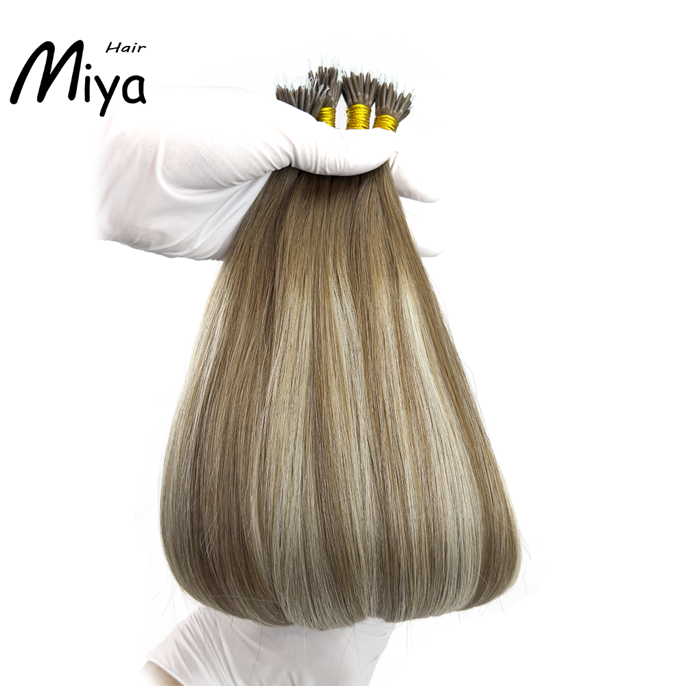 Balayage Hair Ombre Highlight Virgin Hair Nano Ring Hair Best Quality Double Drawn 100% Cuticle Aligned Human Hair From One Donor 18-24inch Nano Bead Hair Extensions Nano Hair