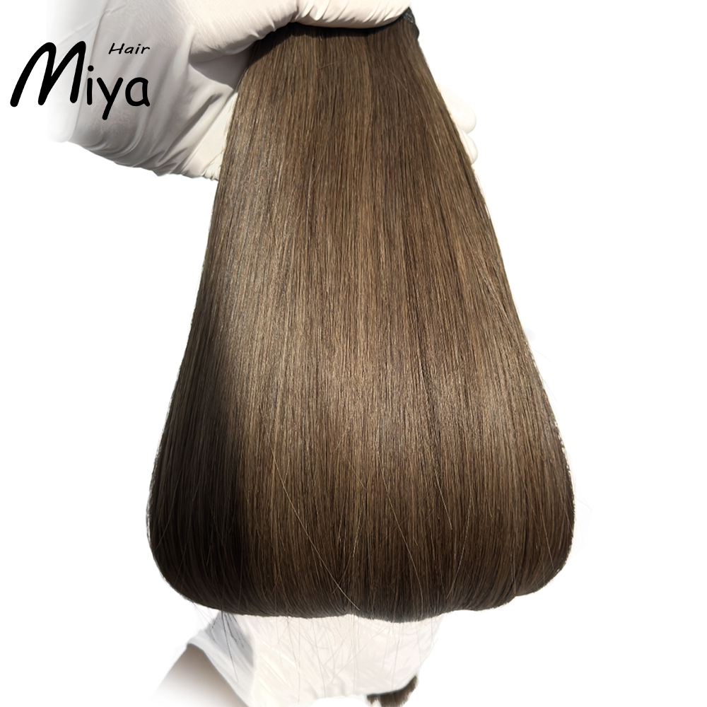Piano Genius Weft Brown Highlight Blonde Genius Weft Best Quality Double Drawn 100% Cuticle Aligned Human Hair Extensions 16-30inch From One Donor