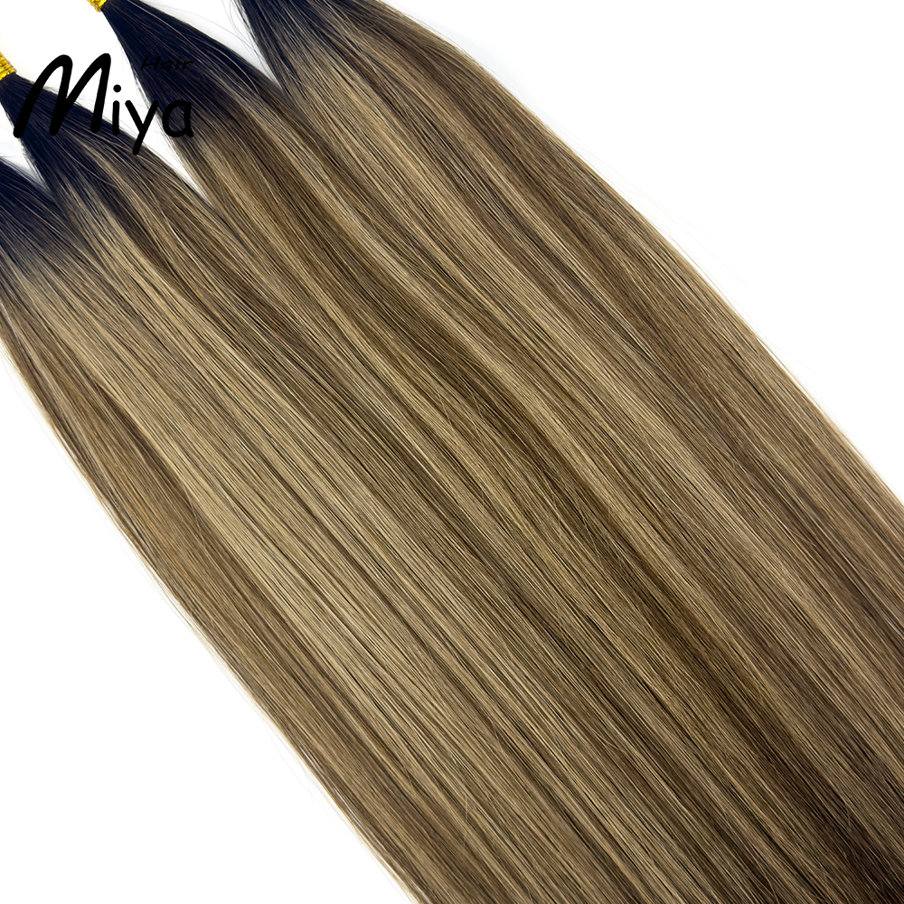 Balayage Blonde Black Root Hair Ombre Hair I Tip Hair Best Quality Double Drawn 100% Cuticle Aligned Human Hair From One Donor 16-30inch