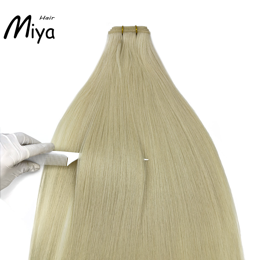 Blonde #613 Triple Genius Weft Best Quality Double Drawn 100% Cuticle Aligned Human Hair Extensions Virgin Hair 16-30inch From One Donor