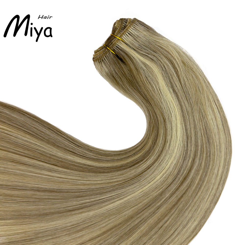 Piano Bundles Highlight Blonde Extensions Best Quality Double Drawn 100% Cuticle Aligned Human Hair Extensions From One Donor Machine Weft Volume Weft Hair Weft Hair Bundles
