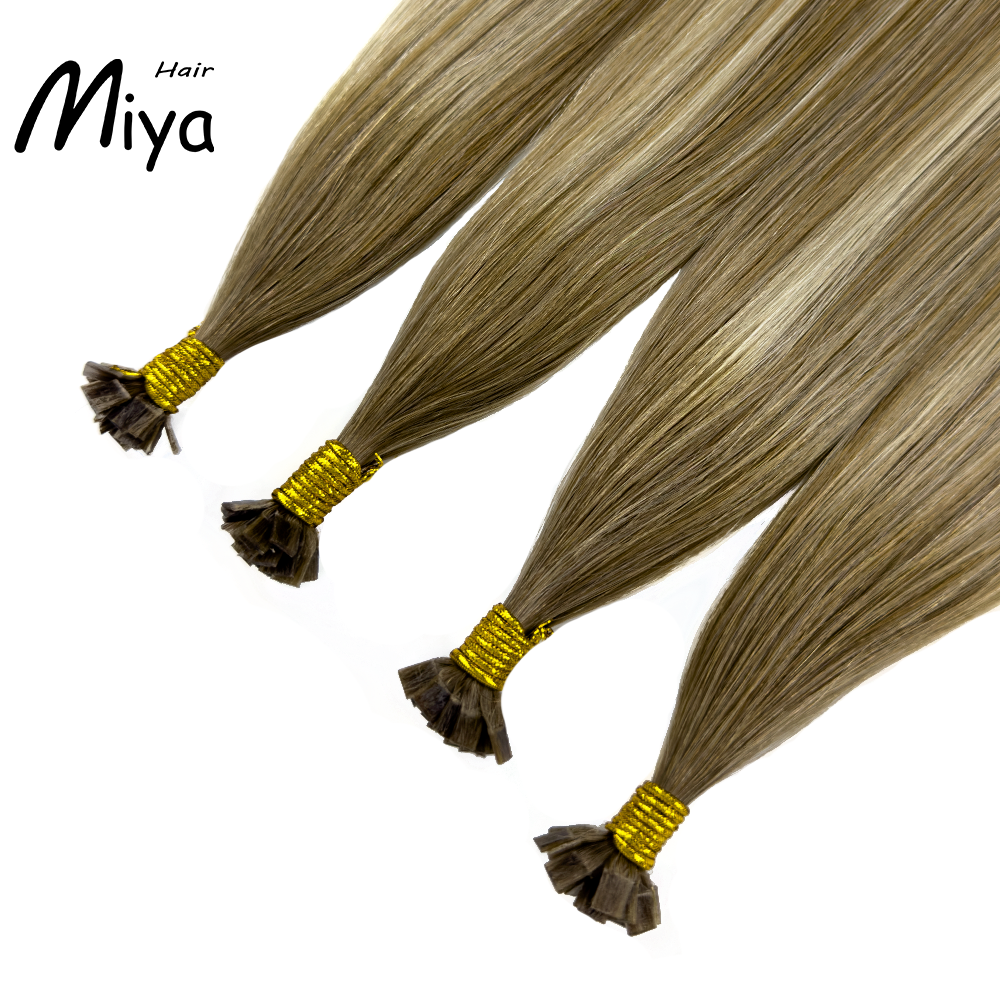 Balayage Blonde Keratin Hair Best Quality Double Drawn 100% Cuticle Aligned Human Hair From One Donor 16-30inch Flat Tip Hair Unprocessed Hair