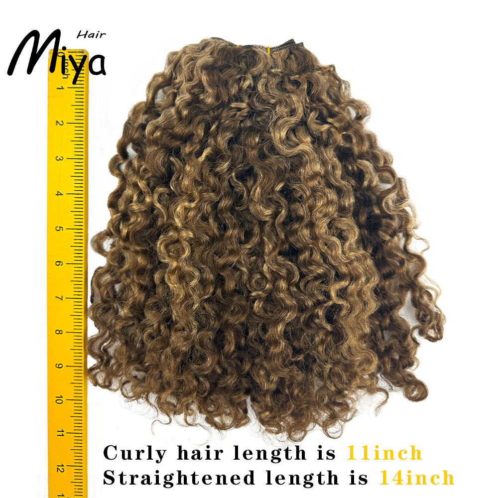 Jerry Curly Weft Kinky Curly Bundles Piano Hair Highlight Blonde Best Quality Double Drawn 100% Cuticle Aligned Human Hair Extensions From One Donor Machine Weft Volume Weft Hair Weft Hair Bundles (Copy)