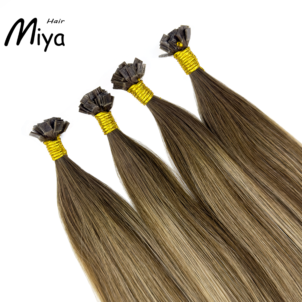 Balayage Blonde Keratin Hair Best Quality Double Drawn 100% Cuticle Aligned Human Hair From One Donor 16-30inch Flat Tip Hair Unprocessed Hair