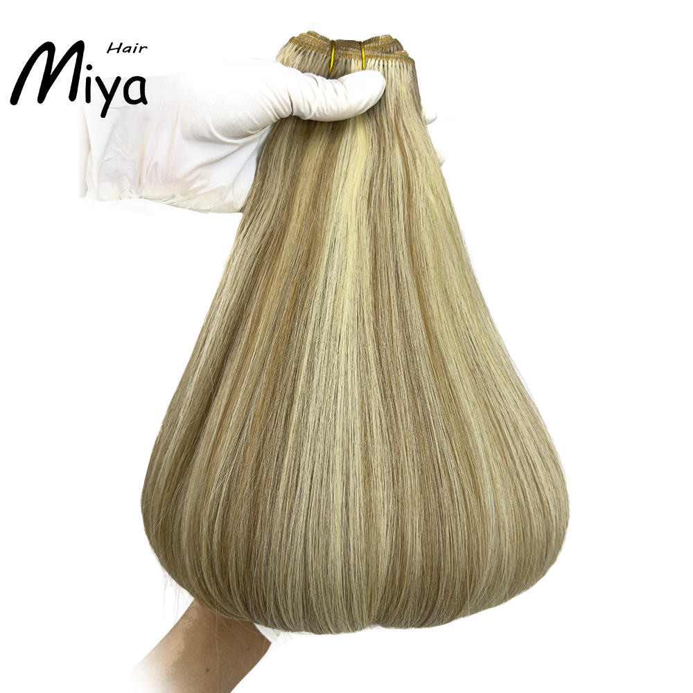 Piano Bundles Highlight Blonde Extensions Best Quality Double Drawn 100% Cuticle Aligned Human Hair Extensions From One Donor Machine Weft Volume Weft Hair Weft Hair Bundles