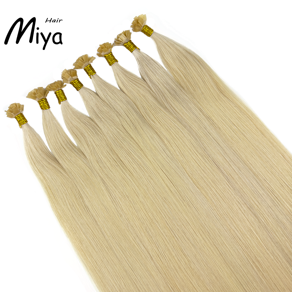 Light Blonde #1001 Virgin Hair Keratin Hair Best Quality Double Drawn 100% Cuticle Aligned Human Hair From One Donor 16-30inch Flat Tip Hair Unprocessed Hair