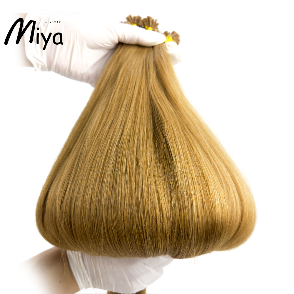 Light Brown Keratin Hair Best Quality Double Drawn 100% Cuticle Aligned Human Hair From One Donor 16-30inch Virgin Hair Flat Tip Hair Unprocessed Hair