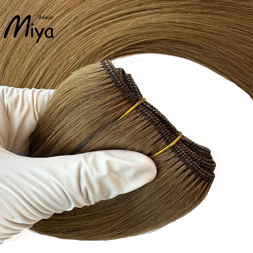 Brown Hair Bundles Best Quality Double Drawn 100% Cuticle Aligned Human Hair Extensions From One Donor Machine Weft Volume Weft Hair Weft Hair Bundles