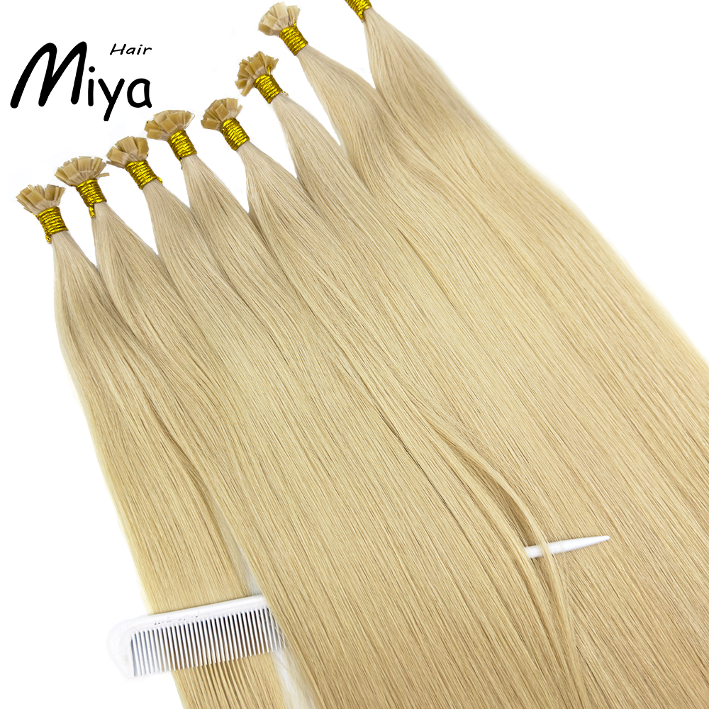 Warm Blonde Extensions Virgin Hair Keratin Hair Best Quality Double Drawn 100% Cuticle Aligned Human Hair From One Donor 16-30inch Virgin Hair Flat Tip Hair Unprocessed Hair