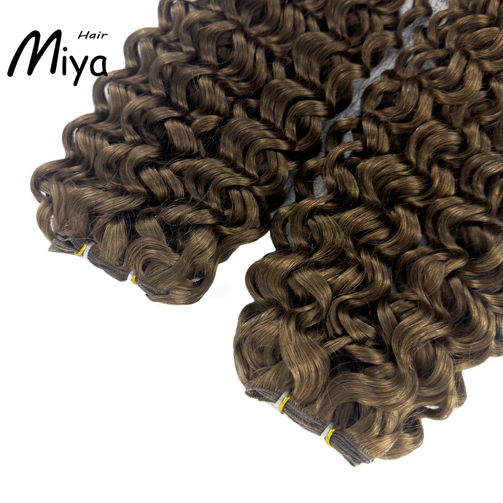 Water Deep Wave Brown Hair Highlight Genius Weft Best Quality Double Drawn 100% Cuticle Aligned Human Hair From One Donor 16-30inch Hair Extensions