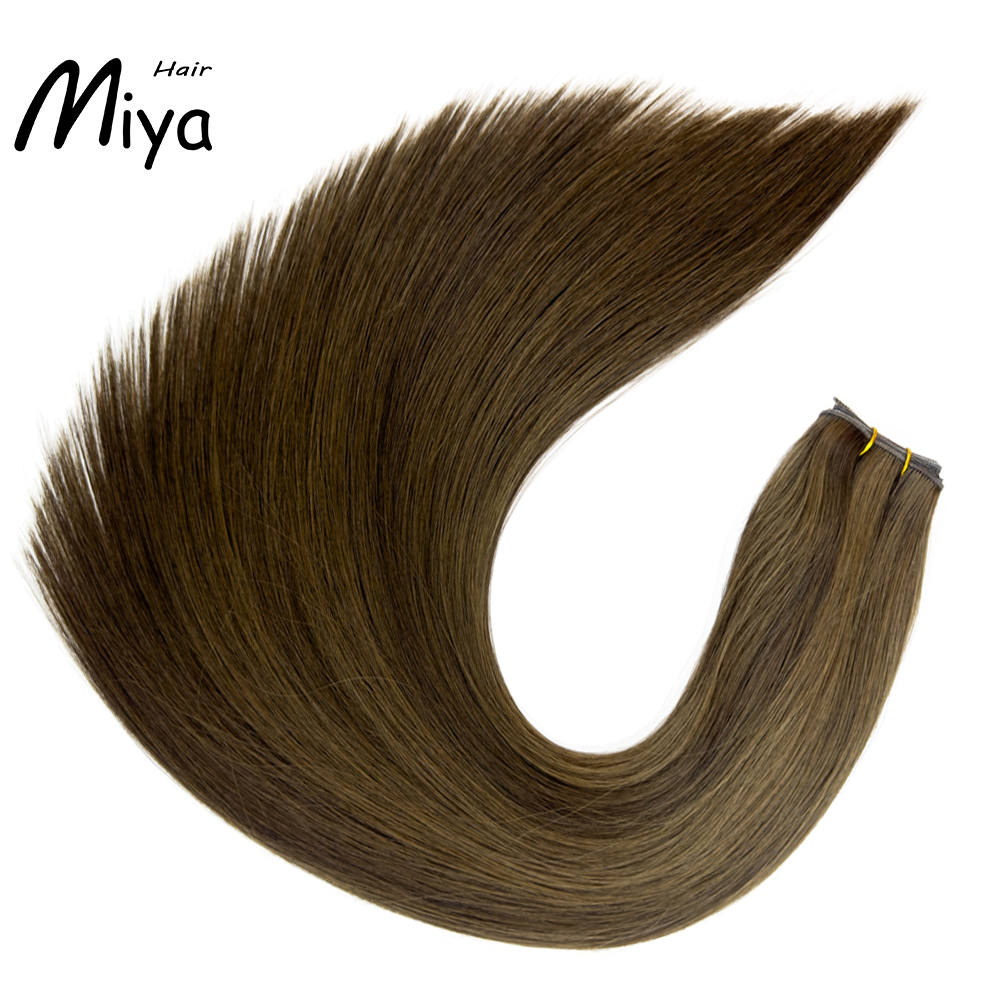 Piano Hair Brown Highlight Blonde Genius Weft Best Quality Double Drawn 100% Cuticle Aligned Human Hair Extensions Unprocessed Hair 16-30inch From One Donor