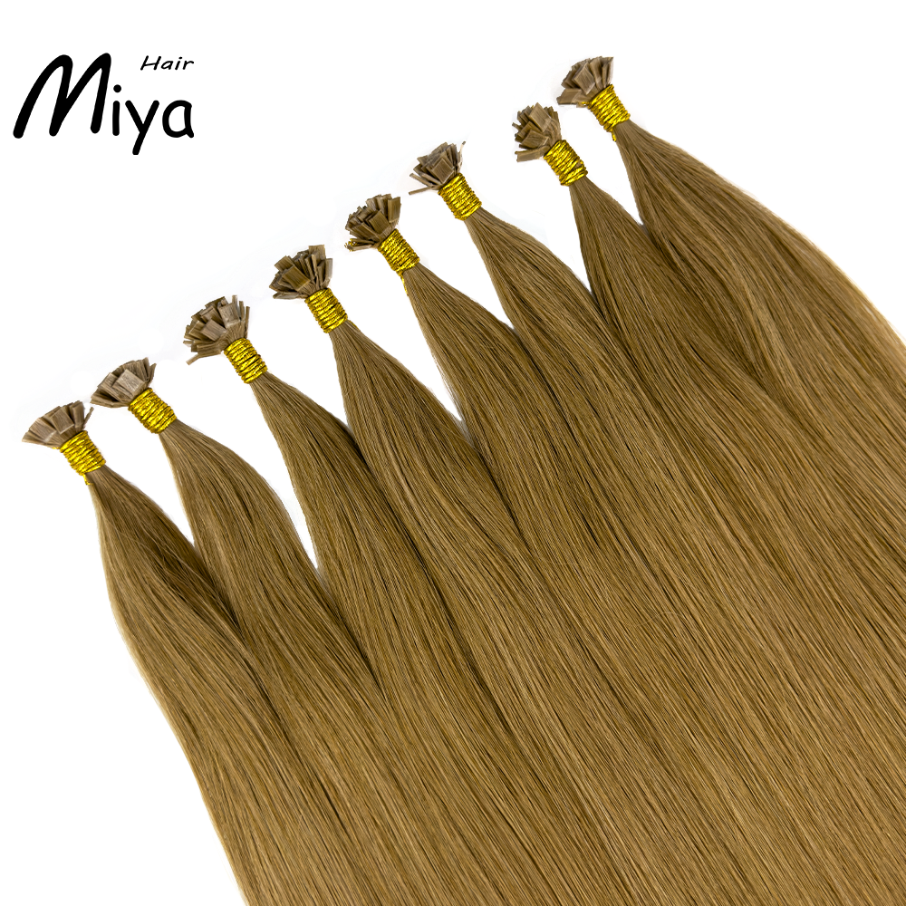 Medium Brown Hair Keratin Hair Best Quality Double Drawn 100% Cuticle Aligned Human Hair From One Donor 16-30inch Virgin Hair Flat Tip Hair Unprocessed Hair