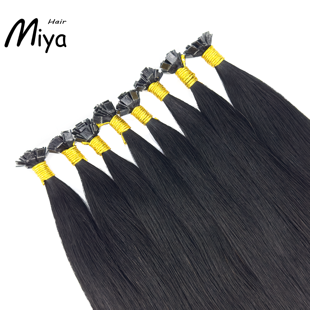 Jet Black Hair #1 Virgin Hair Keratin Hair Best Quality Double Drawn 100% Cuticle Aligned Human Hair From One Donor 16-30inch Flat Tip Hair Unprocessed Hair