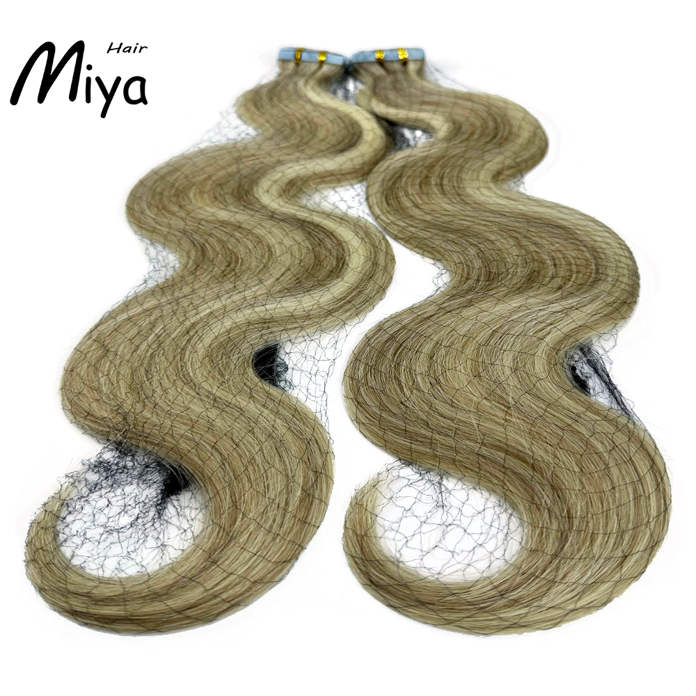Piano Tape Hair Blonde Highlight Double Line Tape Ins Best Quality Double Drawn 100% Cuticle Aligned Human Hair From One Donor 16-30inch Tape In Hair