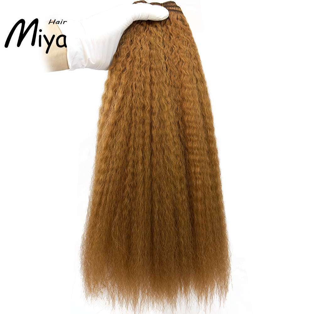 Copper Hair Bundles Highlight Extensions Piano Hair Kinky Straight Bundles Best Quality From One Donor Double Drawn 100% Cuticle Aligned Human Hair Extensions Machine Weft Volume Weft Hair Weft Hair Bundles