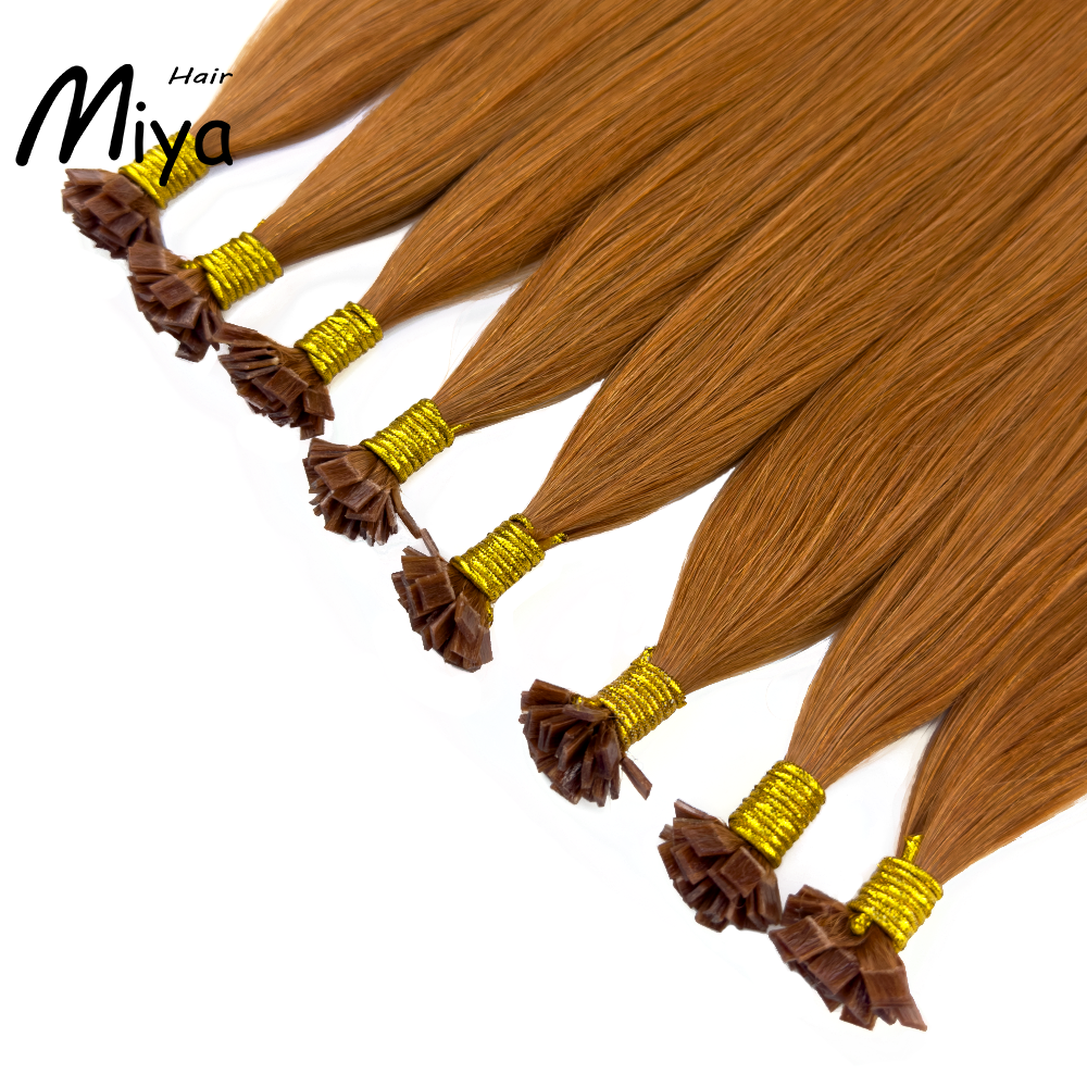Copper Hair Keratin Hair Best Quality Double Drawn 100% Cuticle Aligned Human Hair From One Donor 16-30inch Virgin Hair Flat Tip Hair Unprocessed Hair