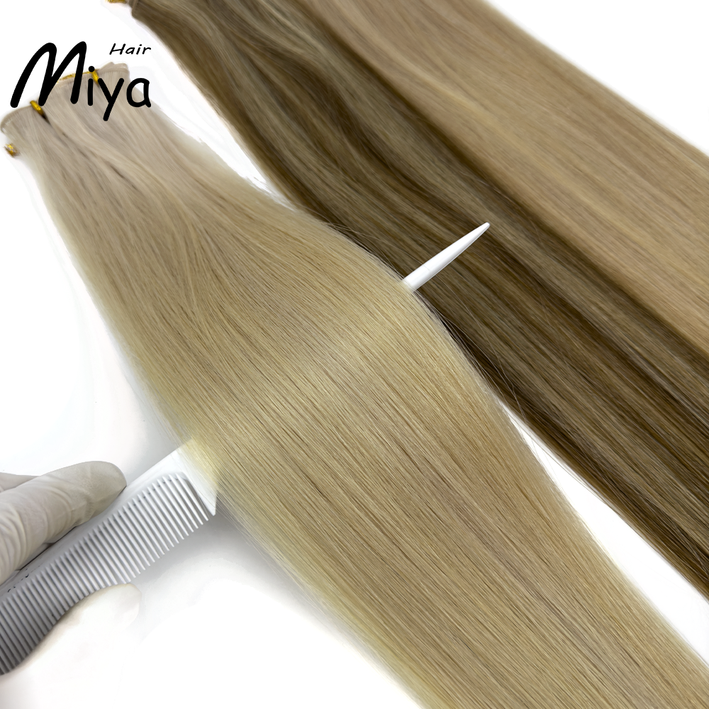 Piano Hair Highlight Hair Best Quality Double Drawn Genius Weft 100% Cuticle Aligned Human Hair From One Donor 18-24inch Hair Extensions