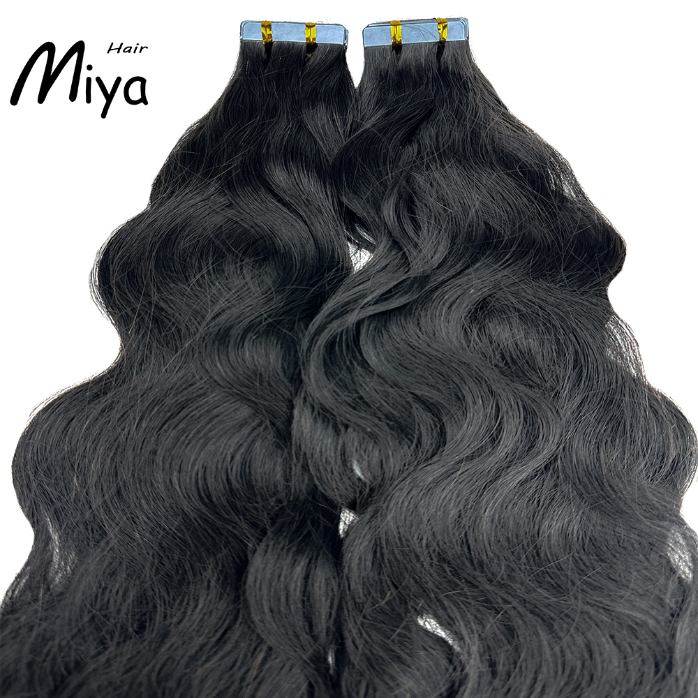 Natural Wave Natural Black Virgin Hair Tape Ins Best Quality Double Drawn 100% Cuticle Aligned Human Hair From One Donor Raw Hair 16-30inch Natural Straight Tape In Hair Unprocessed Hair