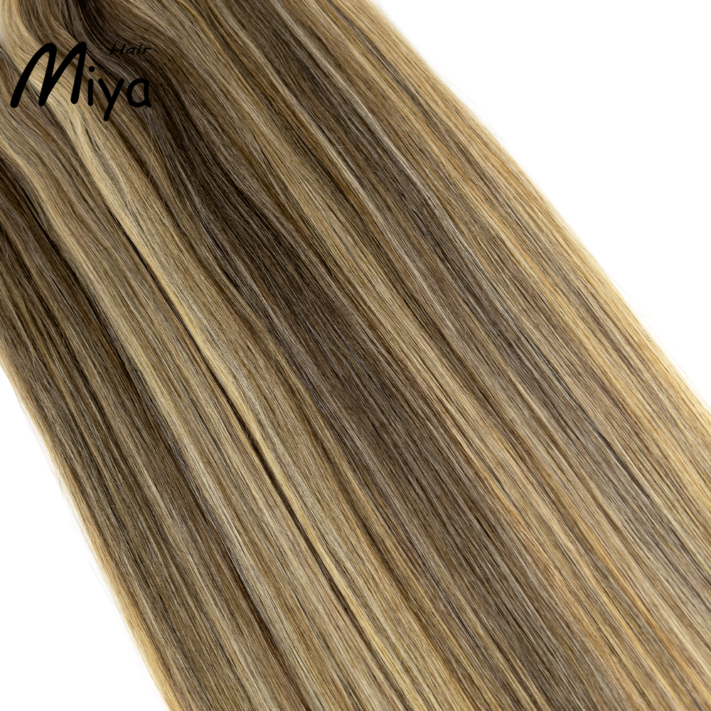 Piano Extensions Highlight Weft Best Quality Double Drawn 100% Cuticle Aligned Human Hair Extensions From One Donor Machine Weft Volume Weft Hair Weft Hair Bundles