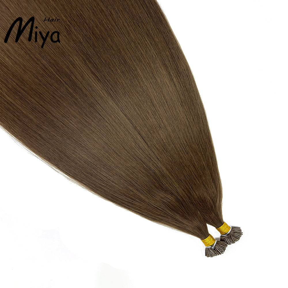 Dark Brown Hair Chocolate Brown Hair Virgin Hair I Tip Hair Best Quality Double Drawn 100% Cuticle Aligned Human Hair From One Donor 16-30inch Unprocessed Hair
