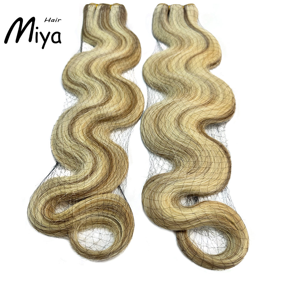 Piano Extensions Highlight Weft Blonde Hair Body Wave Bundles Best Quality From One Donor Double Drawn 100% Cuticle Aligned Human Hair Extensions Machine Weft Volume Weft Hair Weft Hair Bundles