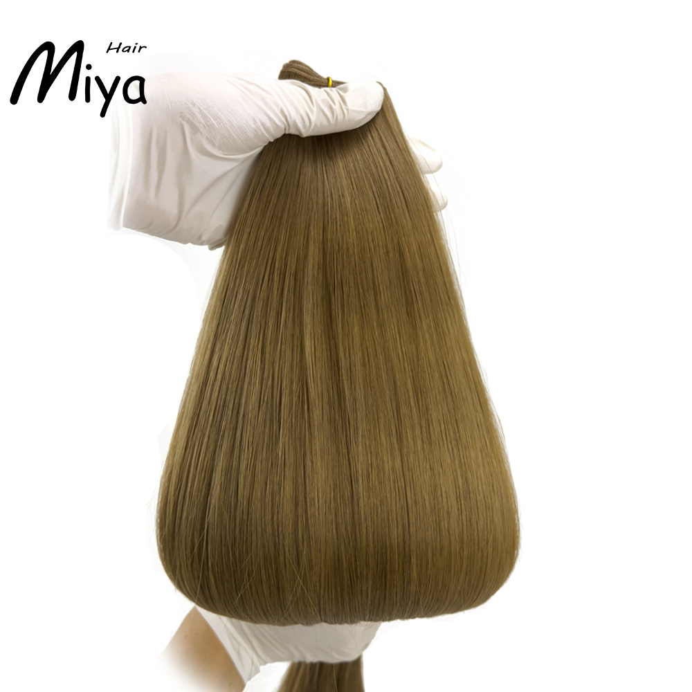 Light Brown Genius Weft From One Donor Virgin Hair Best Quality Double Drawn 100% Cuticle Aligned Human Hair Extensions 16-30inch Remy Hair Natural Hair