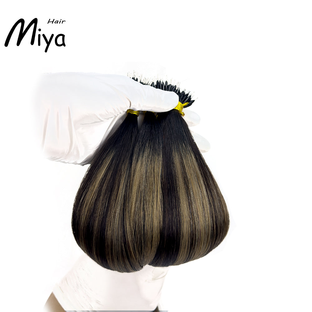 Balayage Nano Ombre Highlight Virgin Hair Nano Ring Hair Best Quality Double Drawn 100% Cuticle Aligned Human Hair From One Donor 18-24inch Nano Bead Hair Extensions Nano Hair