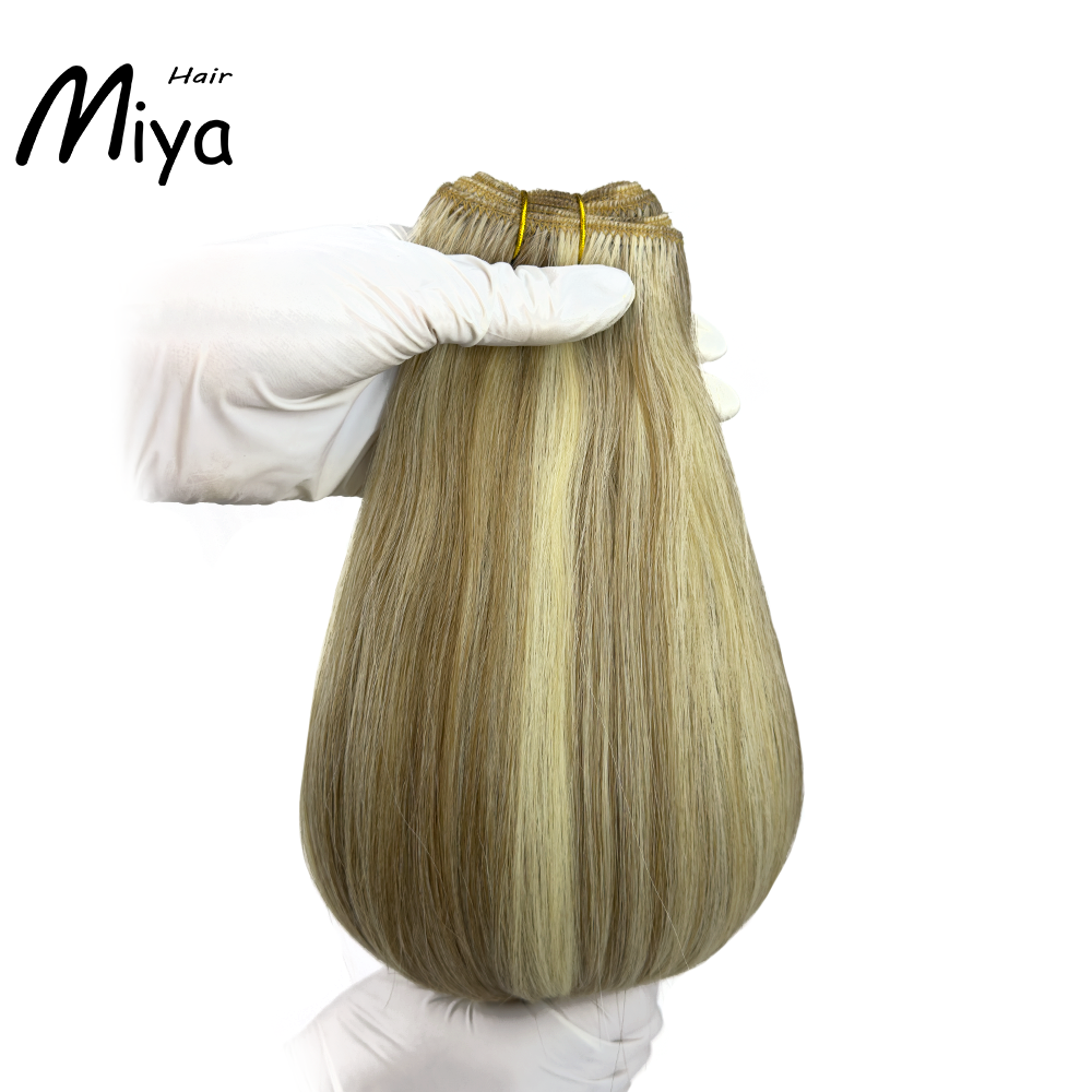 Piano Bundles Highlight Blonde Extensions Best Quality Double Drawn 100% Cuticle Aligned Human Hair Extensions From One Donor Machine Weft Volume Weft Hair Weft Hair Bundles