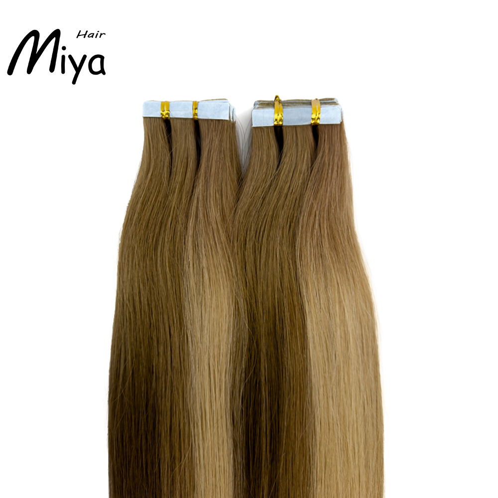 Balayage Tape Hair Virgin Hair Invisible Seamless Injected Tape Ins Best Quality Double Drawn 100% Cuticle Aligned Human Hair From One Donor 16-30inch Tape In Hair
