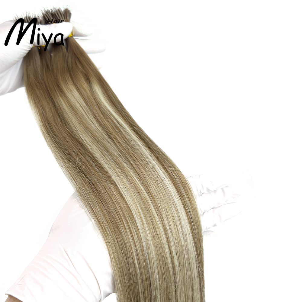 Balayage Hair Ombre Highlight Virgin Hair Nano Ring Hair Best Quality Double Drawn 100% Cuticle Aligned Human Hair From One Donor 18-24inch Nano Bead Hair Extensions Nano Hair