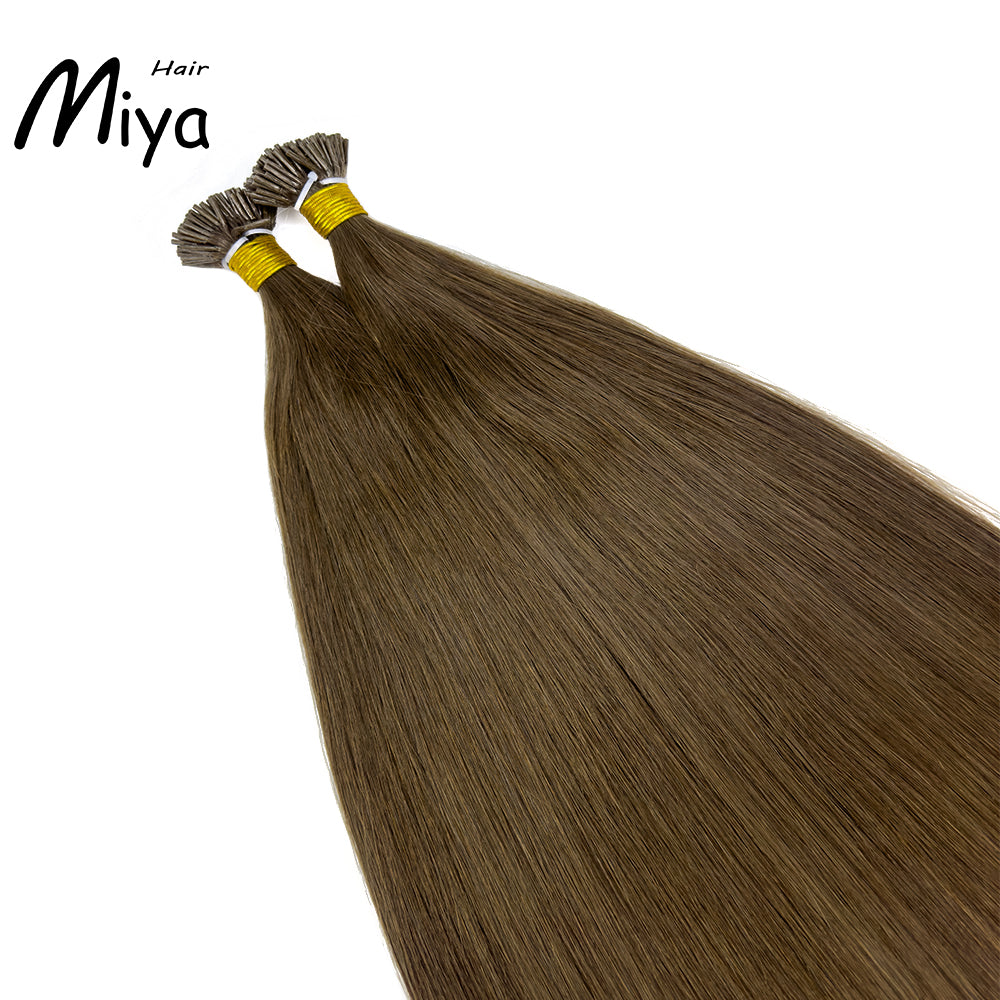 Dark Brown Hair Chocolate Brown Hair Virgin Hair I Tip Hair Best Quality Double Drawn 100% Cuticle Aligned Human Hair From One Donor 16-30inch Unprocessed Hair