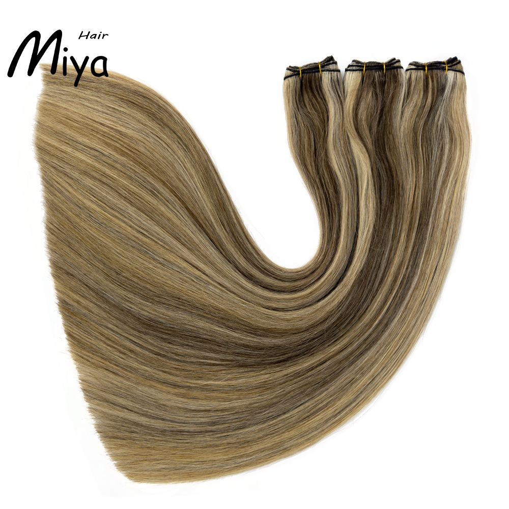 Piano Extensions Highlight Weft Best Quality Double Drawn 100% Cuticle Aligned Human Hair Extensions From One Donor Machine Weft Volume Weft Hair Weft Hair Bundles