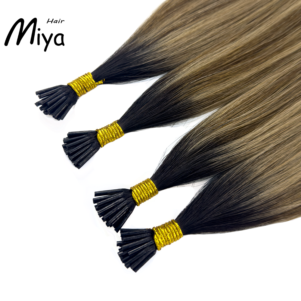 Balayage Blonde Black Root Hair Ombre Hair I Tip Hair Best Quality Double Drawn 100% Cuticle Aligned Human Hair From One Donor 16-30inch