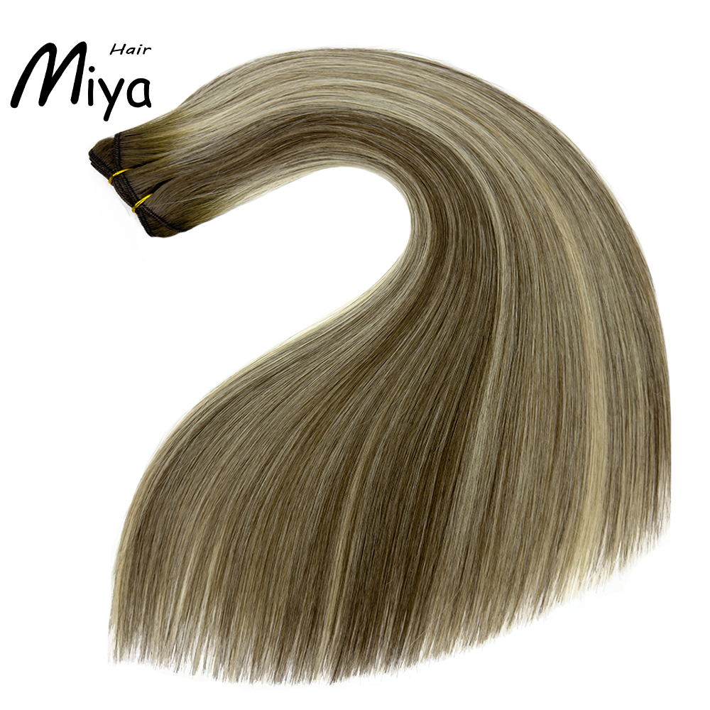 Balayage Extensions Ombre Hair Piano Weft Highlight Bundles Best Quality From One Donor Double Drawn 100% Cuticle Aligned Human Hair Extensions Machine Weft Volume Weft Hair Bundles