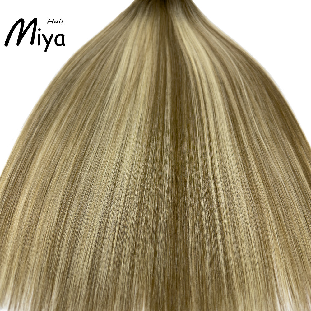 Balayage Bundles Ombre Hair Blonde Weft Piano Hair Highlight Extensions Best Quality From One Donor Double Drawn 100% Cuticle Aligned Human Hair Extensions Machine Weft Volume Weft Hair Bundles